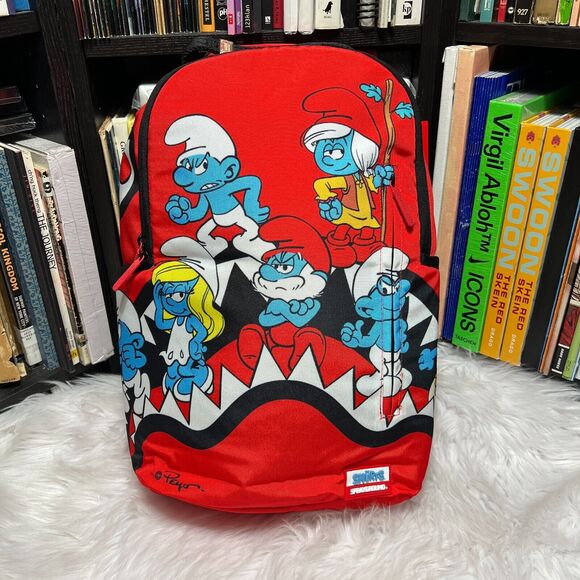 SPRAYGROUND THE SMURFS SHARK BOUNCE BACKPACK / BOOK BAG - Picture 2 of 6